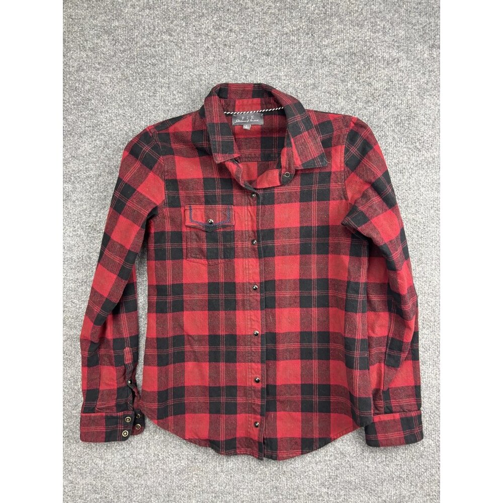PJK Patterson J Kincaid‎ Shirt Womens Small Red Plaid Button Up Long Sleeve